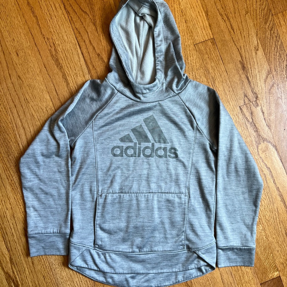 Adidas hoodie, youth small 7/8, excellent condition, gray